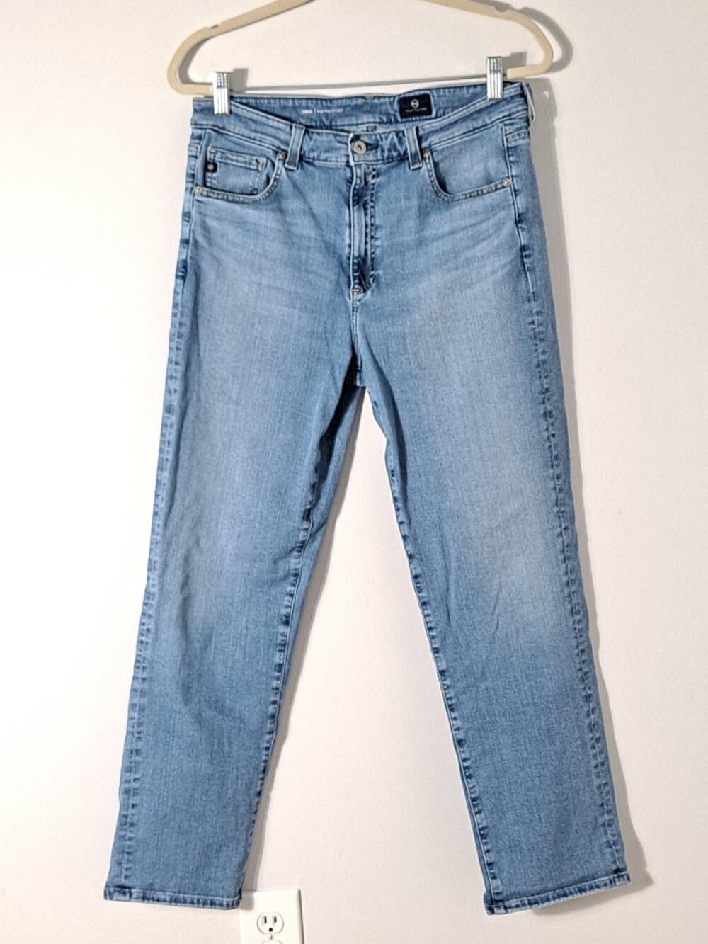 AG Saige High Rise Straight Jeans Light Wash